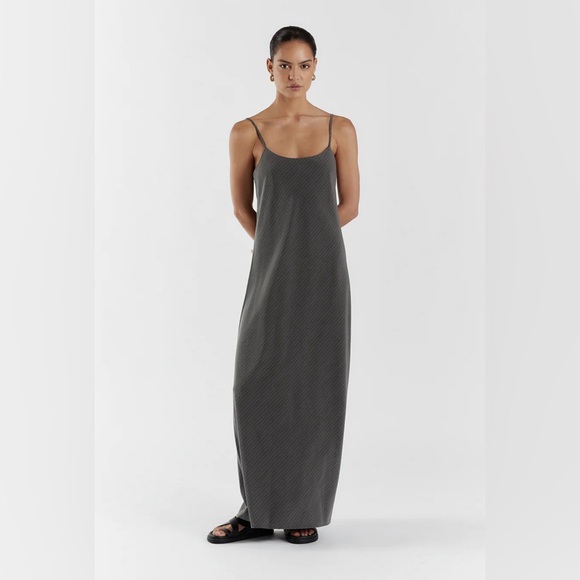 DISSH Dresses & Skirts - DISSH Maxi Dress Gray Pinstripe